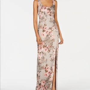 Adrianna Papell metallic floral print column gown